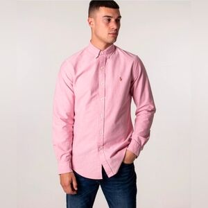 Ralph Lauren Men Solid Sport Oxford Shirt Custom Fit Sz L